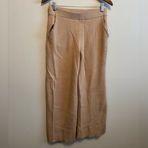Bailey 44 Wide Leg Flowy Relaxed Fit Mid Rise Comfy Loungewear Pants Tan